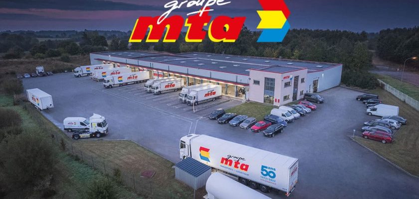 groupe mta site logistique avec camions et bureaux