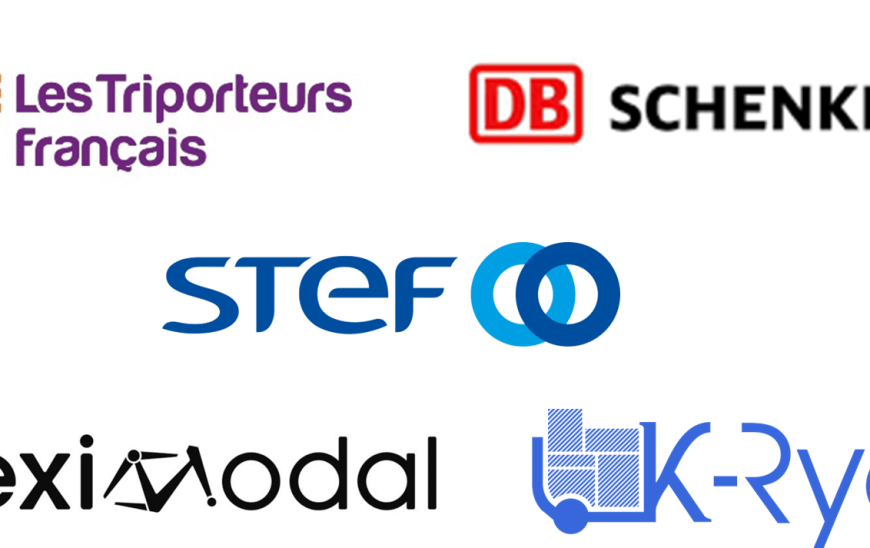 logo Les Triporteurs Français, DB SCHENKER, STEF, FlexiModal, K-Ryole